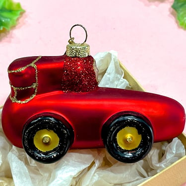 VINTAGE: Racing Car Christmas Ornament - Holiday Ornament - Christmas Tree Decoration - Xmas 