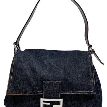 Fendi Denim Mamma Baguette Bag