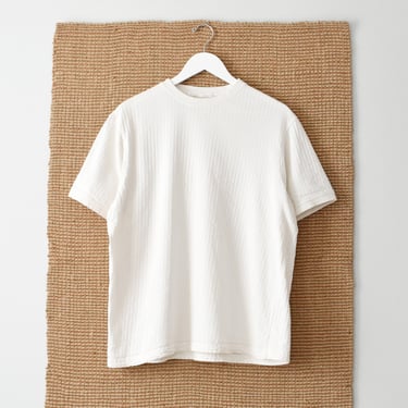 vintage Perry Ellis ribbed white cotton t-shirt 