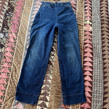 Vintage 1940s 1950s Levis Denim Family Jeans Pants High Waist Western Pearl