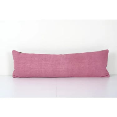 Turkish Extra Long Pink Bedding Rug Pillow | 12" x 40"