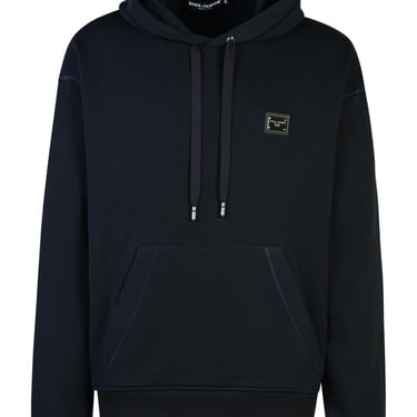 Dolce & Gabbana Navy Cotton Hoodie Men