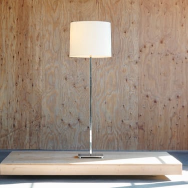 Modernist Polished Steel Floor Lamp by Hansen New York 