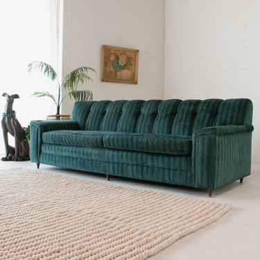 Teal Striped All Original 1960’s Sofa