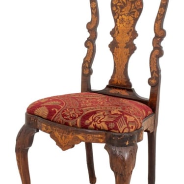 Dutch Baroque Style Marquetry Side Chair, 19th C.