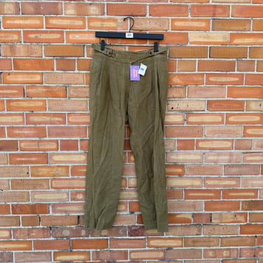 vintage green Celine linen trousers / m medium 