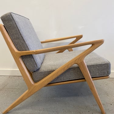 Amazing Hand Made Solid Oak Z Chair in Charcoal 