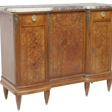 Server / Sideboard, French Marble-Top, Burlwood, Vintage / Antique, Early 1900s!
