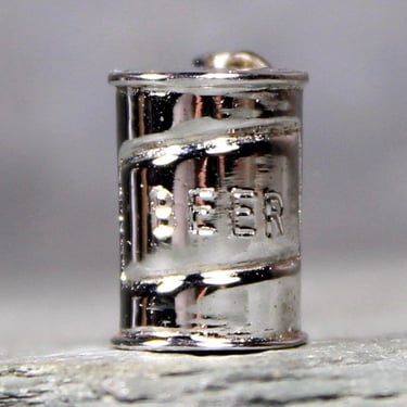 Miniature Sterling Silver Beer Can Charm | Vintage Jewelry Charms 