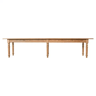Country French Bleached Oak Pine Farmhouse Harvest Dining Table
