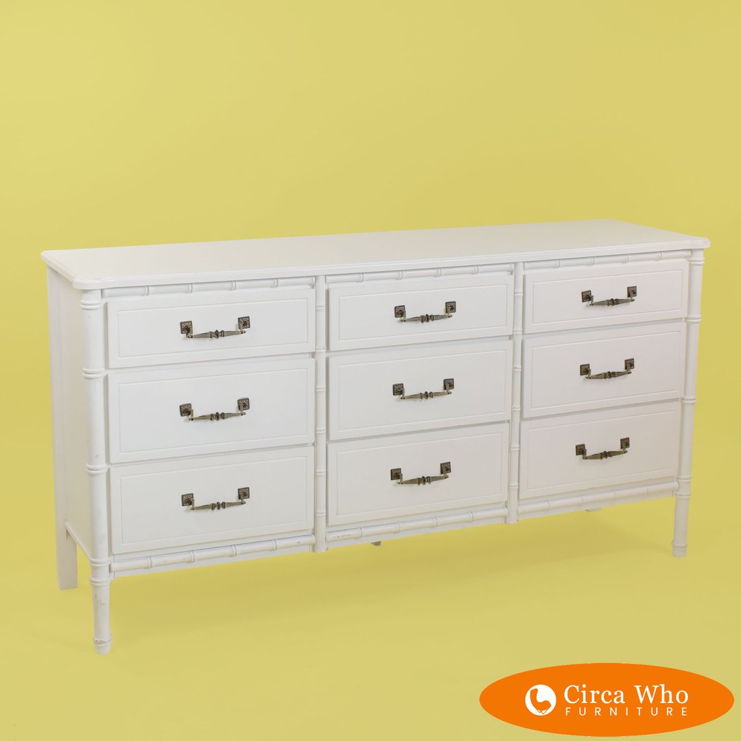 Faux Bamboo White Dresser Circa Who West Palm Beach, FL