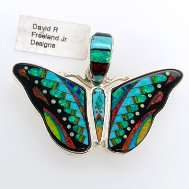 Inlaid Gemstone Butterfly Pendants by David Freeland Inlaid Gemstone Butterfly Pendants by David Freeland