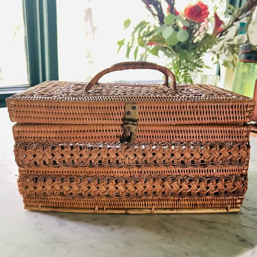 Vintage Intricate Box with Handle 