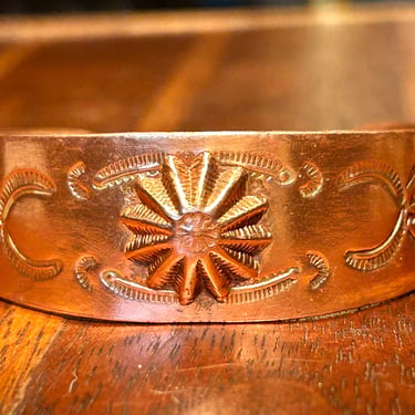 Vintage Copper Open Cuff Bracelet Southwestern Retro Jewelry Native American 