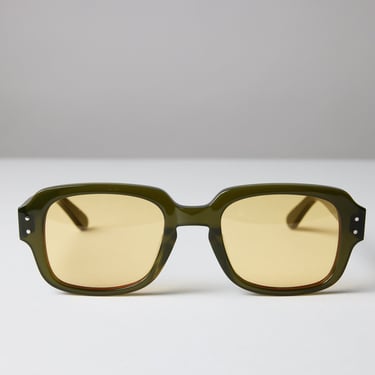 Large - New York Eye_rish, "The Downings." Olive Green Frame with Yellow Lenses 