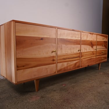 Danish Modern Console, Mid-Century Modern Credenza, Modern Sideboard, Solid Wood Sideboard (Shown in Madrone) 