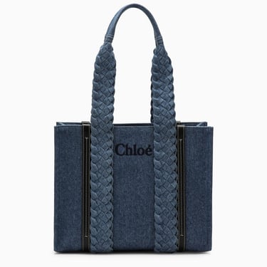 Chloe Woody Denim Small Tote Bag Women