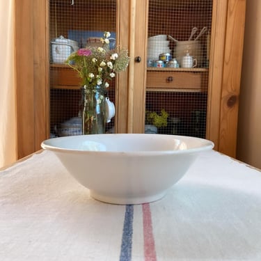 Vintage French ironstone medium size salad bowl 