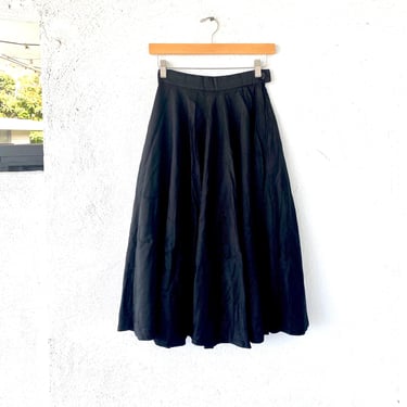 Vintage 50s Full Midi Black Circle Skirt 