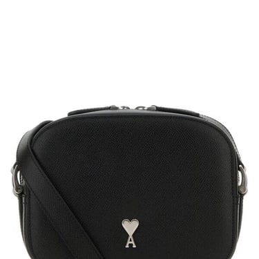 Ami Unisex Black Leather Paris Paris Crossbody Bag