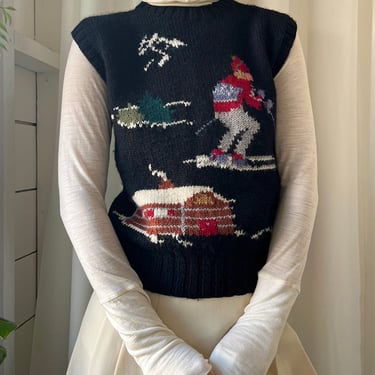 80s Novelty Skiier Sweater Vest