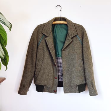 Vintage Men’s Harrington Olive Tweed Jacket 