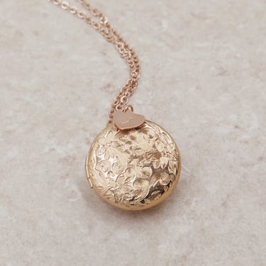 Rose Gold Locket, Initial Charm Necklace, Personalized Necklace with Photos, Initial Jewelry 