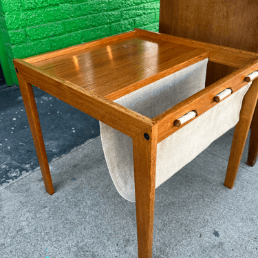 Two-For-One | Mid-century Teak Table and Magazine Sling from Denmark