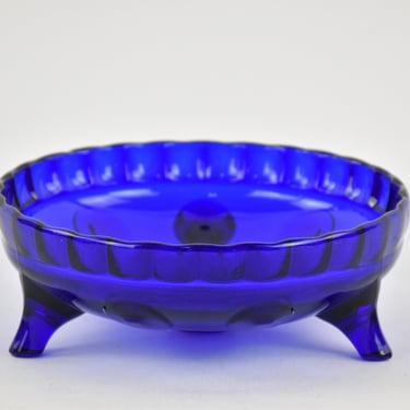 Cobalt Glass Footed Bowl 
