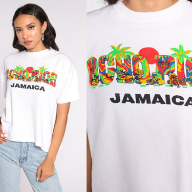 Ocho Rios Jamaica Shirt 80s T Shirt Short Sleeve TShirt Jamaican Top Vacation Tee 1980s Caribbean Tourist Shirt Vintage Medium 