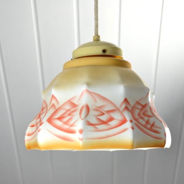 Ceiling lamp Art Deco spray decor 20s 30s design glass vintage brocante hallway ceiling light Bakelite canopy 