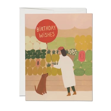 Fruit Stand Wishes Birthday Greeting Card