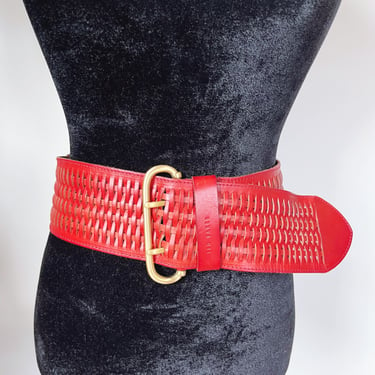 Vintage Ted Baker Red Leather Belt 