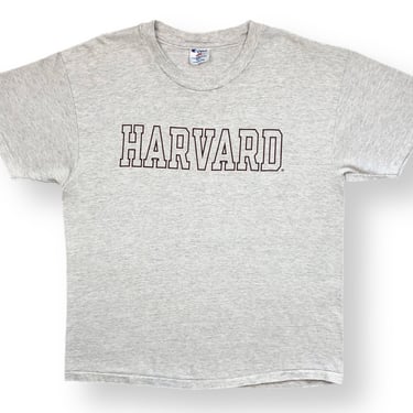 Vintage 90s Champion Harvard University Single Stitch Collegiate Graphic T-Shirt Size Large 