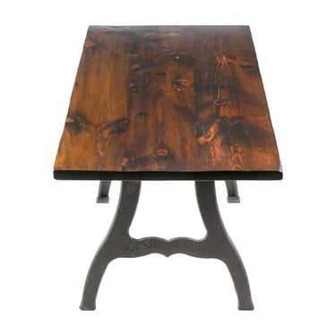 Handmade 5 ft Pine Dining Table with Cast Iron New York Legs