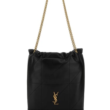 Saint Laurent Women Black Leather Pochon Shoulder Bag