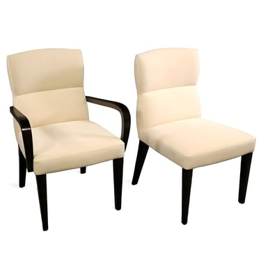 Dakota Jackson "Oh!" Leather Armchair & Side Chair Set 