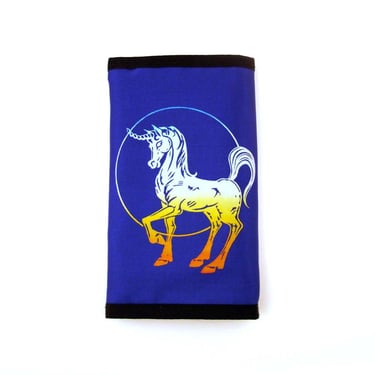 Unicorn Wallet Vintage 1980s Unicorn Blue Unicorn checkbook Wallet 