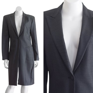 Vintage 1990s Gray Pinstripe Blazer or Jacket 