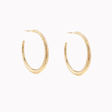 Etched Open Hoop Earrings