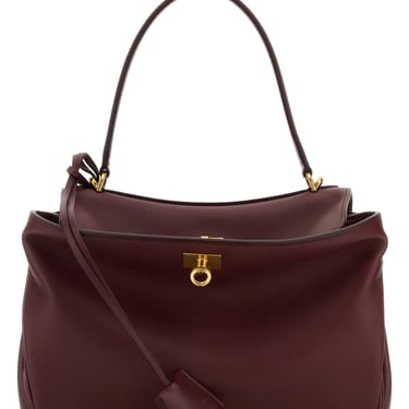 Balenciaga Women Burgundy Leather Small Rodeo Handbag