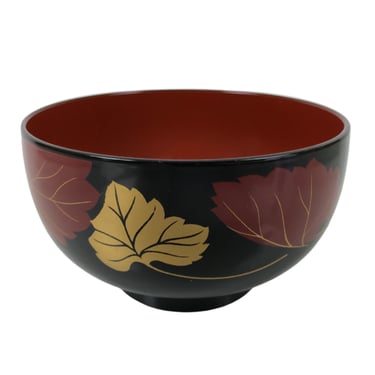 Japanese Lacquerware Bowl Vtg Aizu-Nuri Urushi Makie Red Black Owan Soup LB124