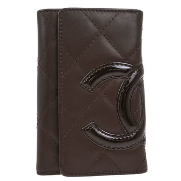 Chanel Brown Calfskin Cambon Ligne Six Hook Key Case Small Good