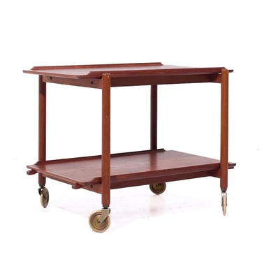 Poul Hundevad for Domus Mid Century Danish Teak Expanding Serving Bar Cart - mcm 