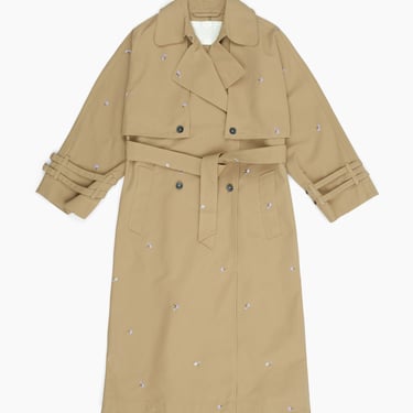 Embroidered Gabardine 2-in-1 Trench Coat