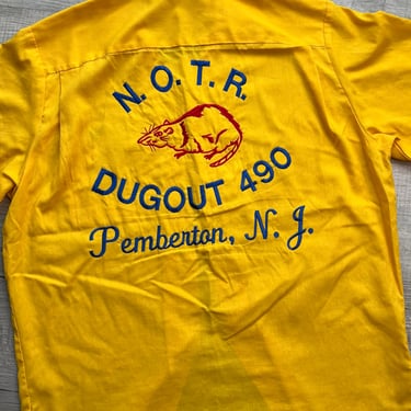 Vintage Hilton Yellow Embroidered Bowling Shirt