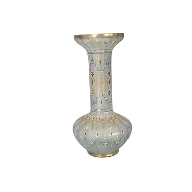 Antique Bohemia Enameled Glass Vase 