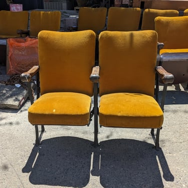 Velvet Folding Theater Seat Duo