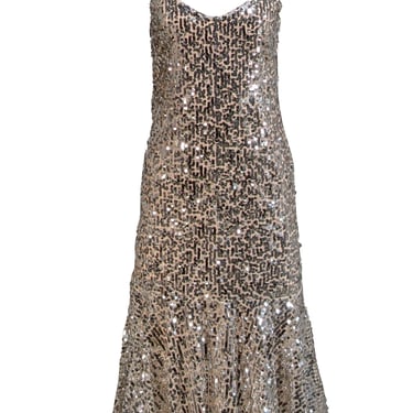 Veronica Beard - Silver Sequin Sleeveless Slip Dress Sz 2