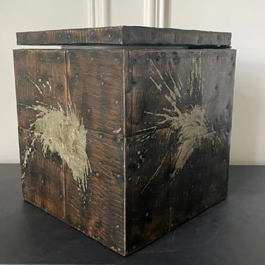 Brutalist Metal Patchwork Box with Insert Paul Evans